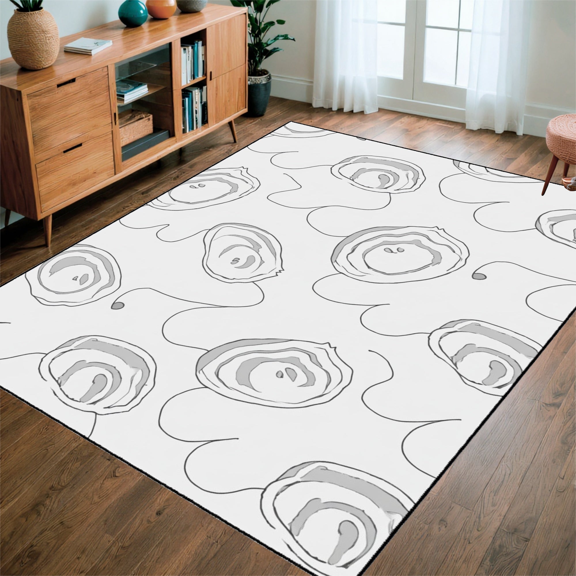 Abstract Organic Swirl Pattern Rug