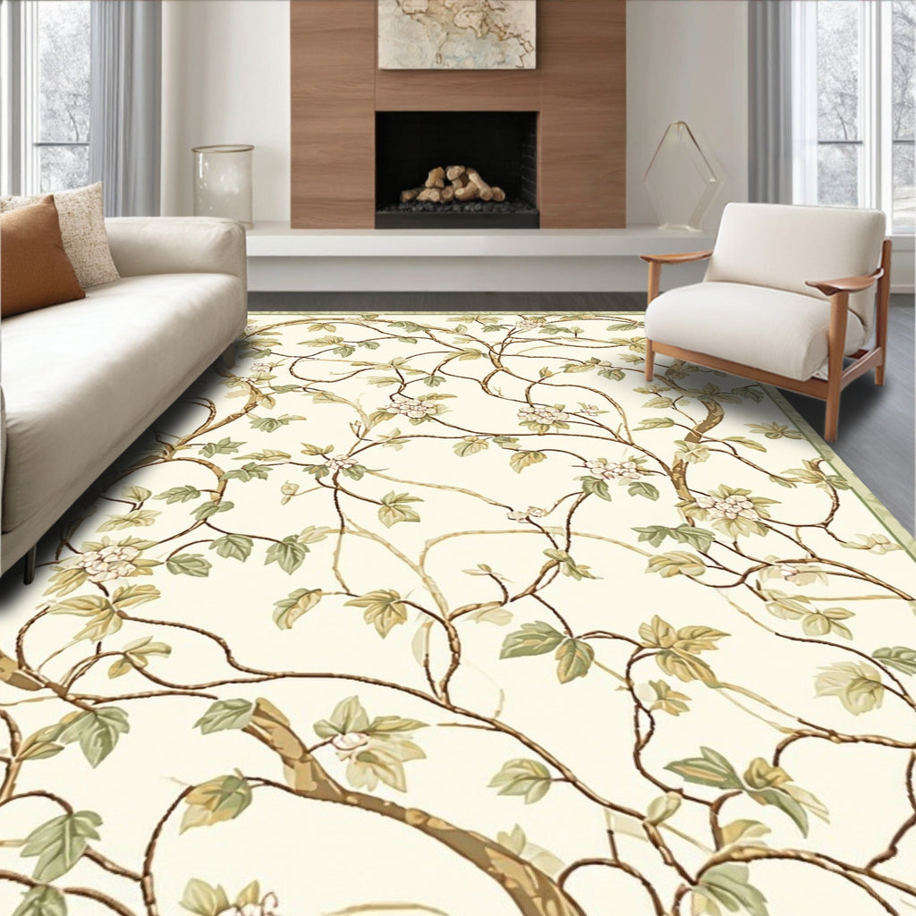 Vintage Floral Vines Pattern Rug