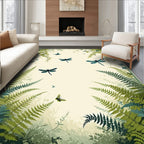 Vintage Summer Meadow Dragonfly Design Rug