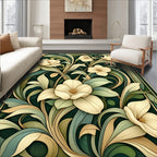 Art Nouveau Floral Cream Pattern Rug