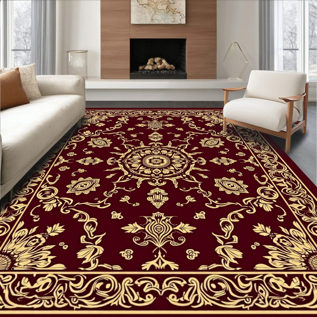 Elegant Floral Mandala Pattern Rug