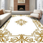 Gold Floral Acanthus Border Rug