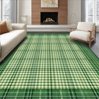 Classic Green Tartan Checkered Design Rug