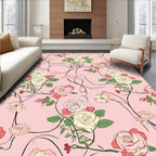 Rose Vine Romantic Floral Design Rug