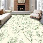 Green Leafy Branch Pattern Rug