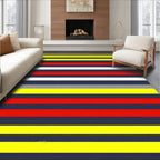 Bold Striped Red Yellow Blue Rug