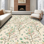 Whimsical Tree Flower Sketch Pattern Rug