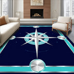 Nautical Compass Star Design Rug