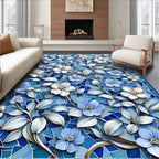 Blue Floral Mosaic Delight Rug