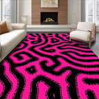 Vivid Pink Organic Maze Pattern Rug