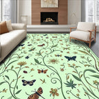 Whimsical Butterfly Floral Vines Rug