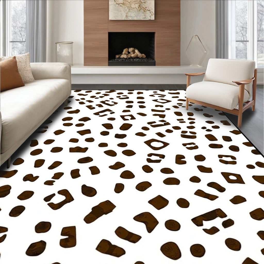 Brown Abstract Animal Print Rug