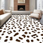 Brown Abstract Animal Print Rug