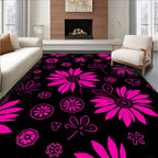 Bold Pink Floral Abstract Design Rug