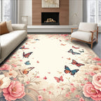 Floral Butterfly Garden Vintage Design Rug