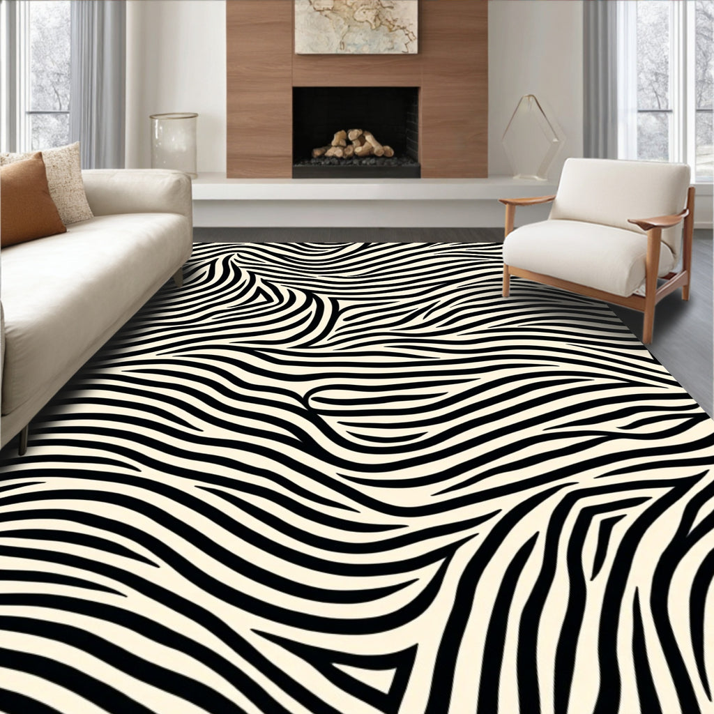 Bold Swirl Abstract Design Rug