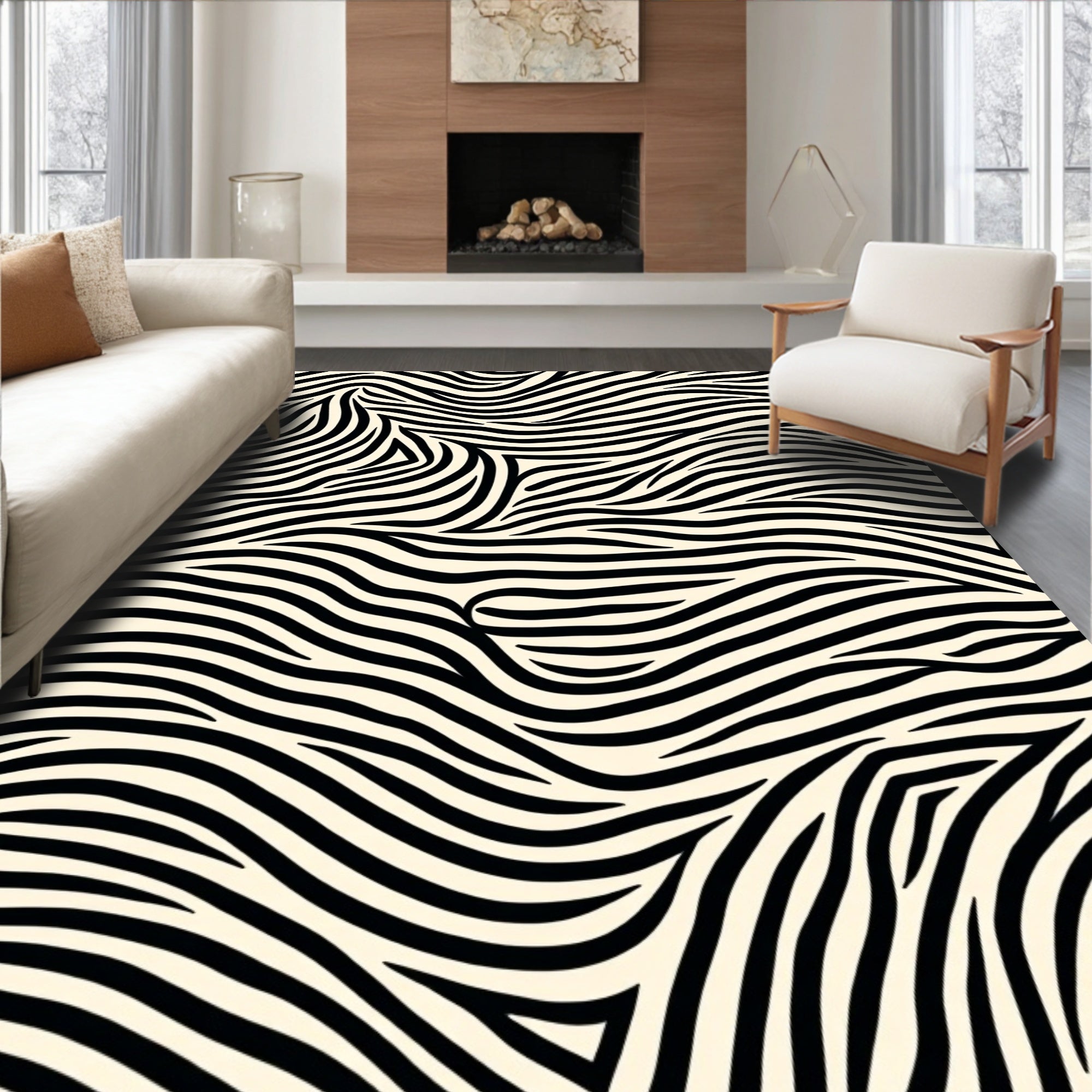 Bold Swirl Abstract Design Rug
