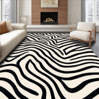 Bold Black Cream Zebra Stripes Rug