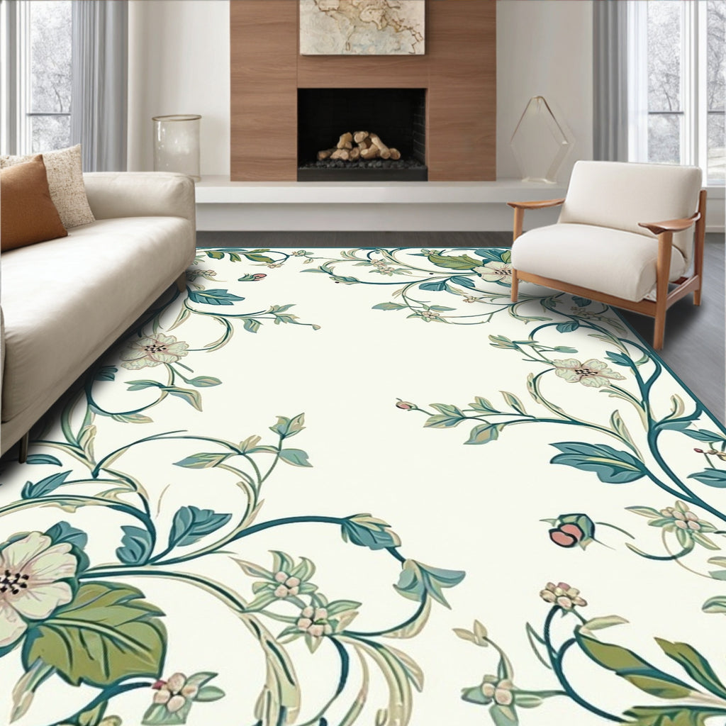Vintage Floral Vine Pattern Rug