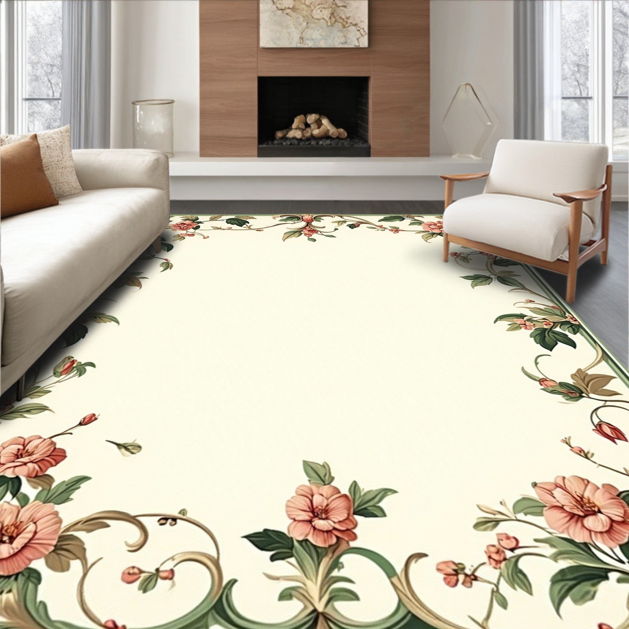 Vintage floral vine pattern Rug