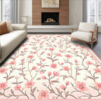 Charming Pink Floral Branches Design Rug