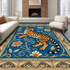 Radiant Tiger Floral Motif Rug