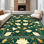 Ornate Floral Leaf Pattern Rug