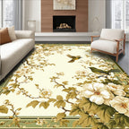 Whimsical Bird Floral Branch Motif Rug