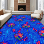 Vibrant Floral Swirl Pattern Rug