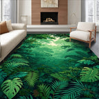 Lush Forest Canopy Tropical foliage Pattern Rug