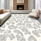Abstract Swirl Patterned Neutral Rug