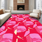 Bold Pink Abstract Geometric Pattern Rug
