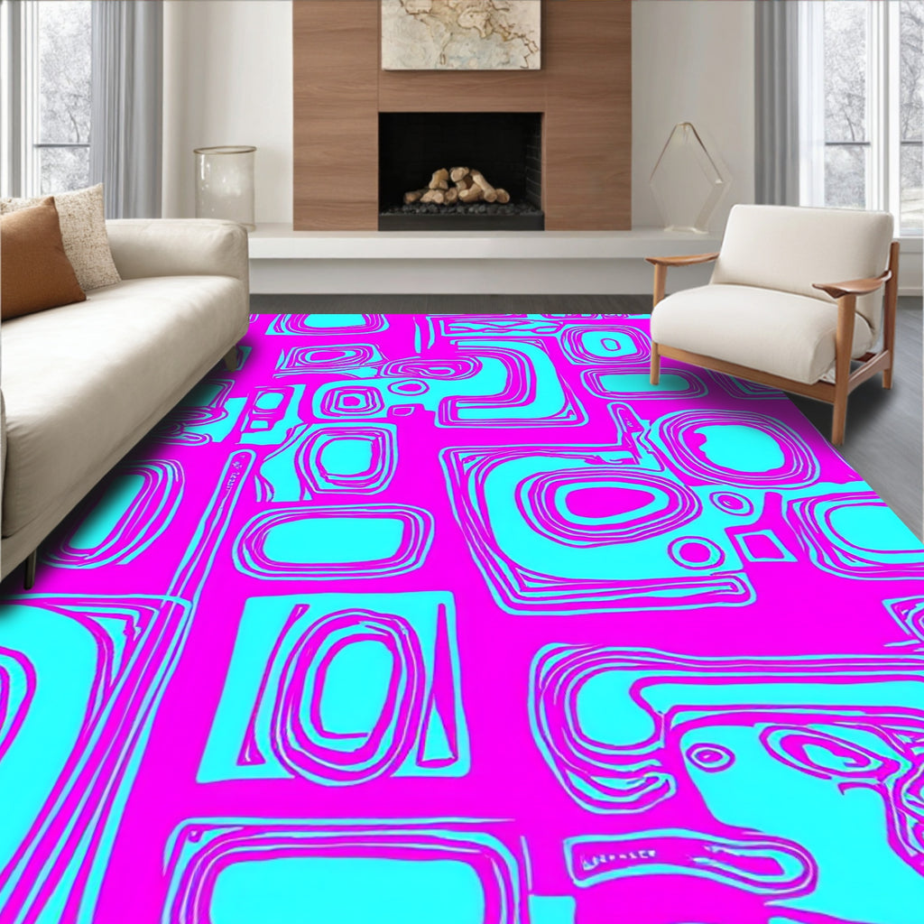 Retro Organic Abstract Shape Design Rug