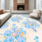Light Blue Floral Pattern Design Rug