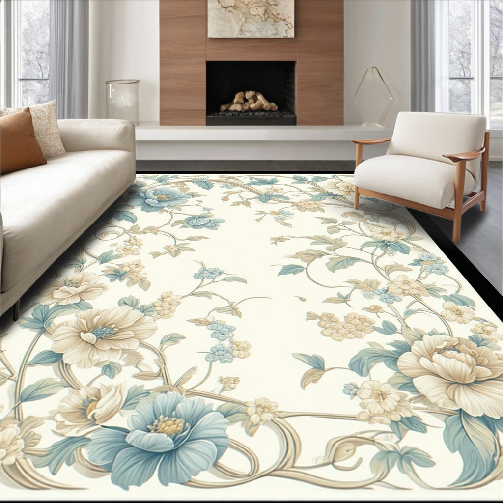 Elegant Floral Vine Pattern Rug