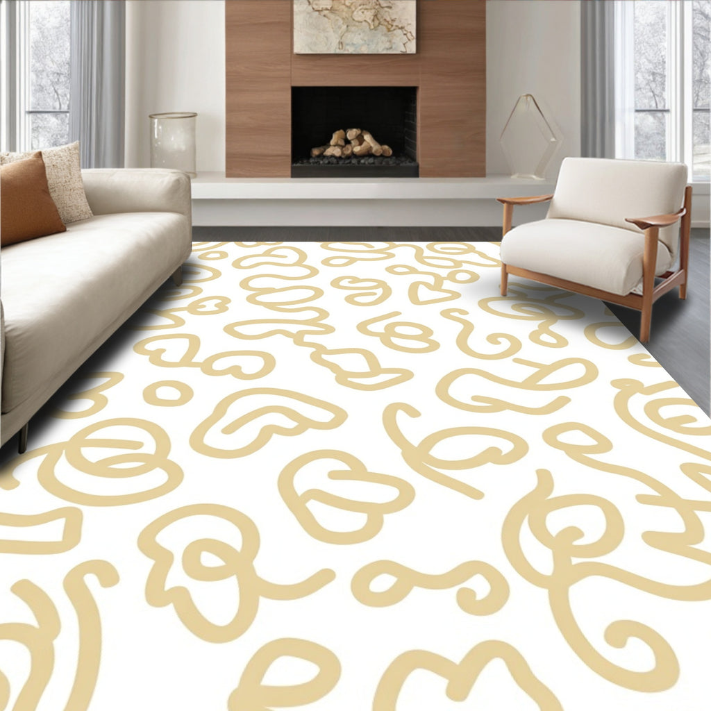Abstract Scribble Pattern Accent Rug