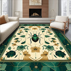 Emerald Insect Floral Art Nouveau Rug