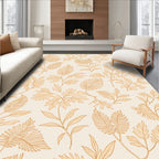 Botanical Outline Warm Hues Pattern Rug