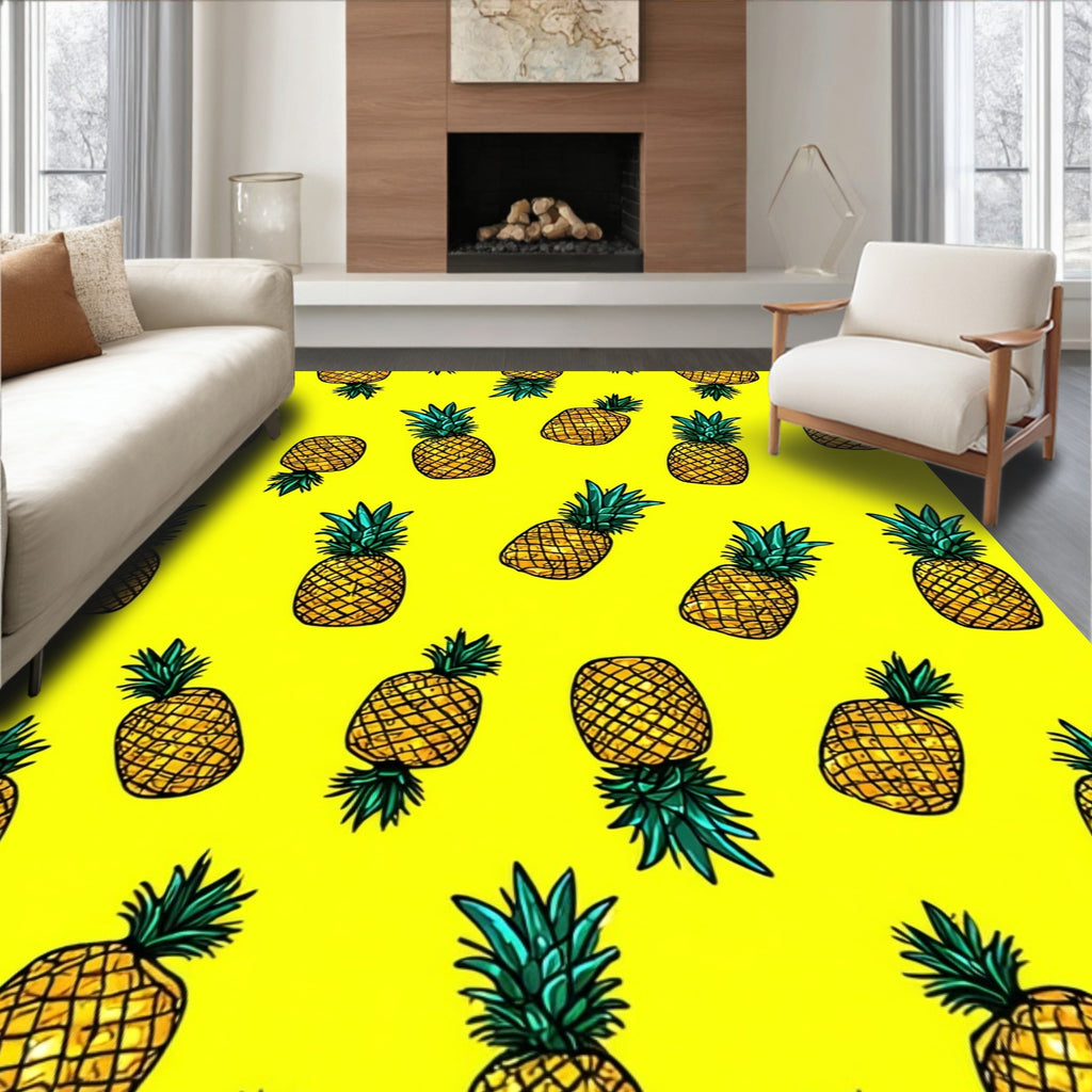 Yellow Pineapple Pattern Design Rug
