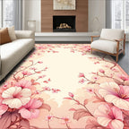 Pink Floral Branches Vintage Romantic Rug