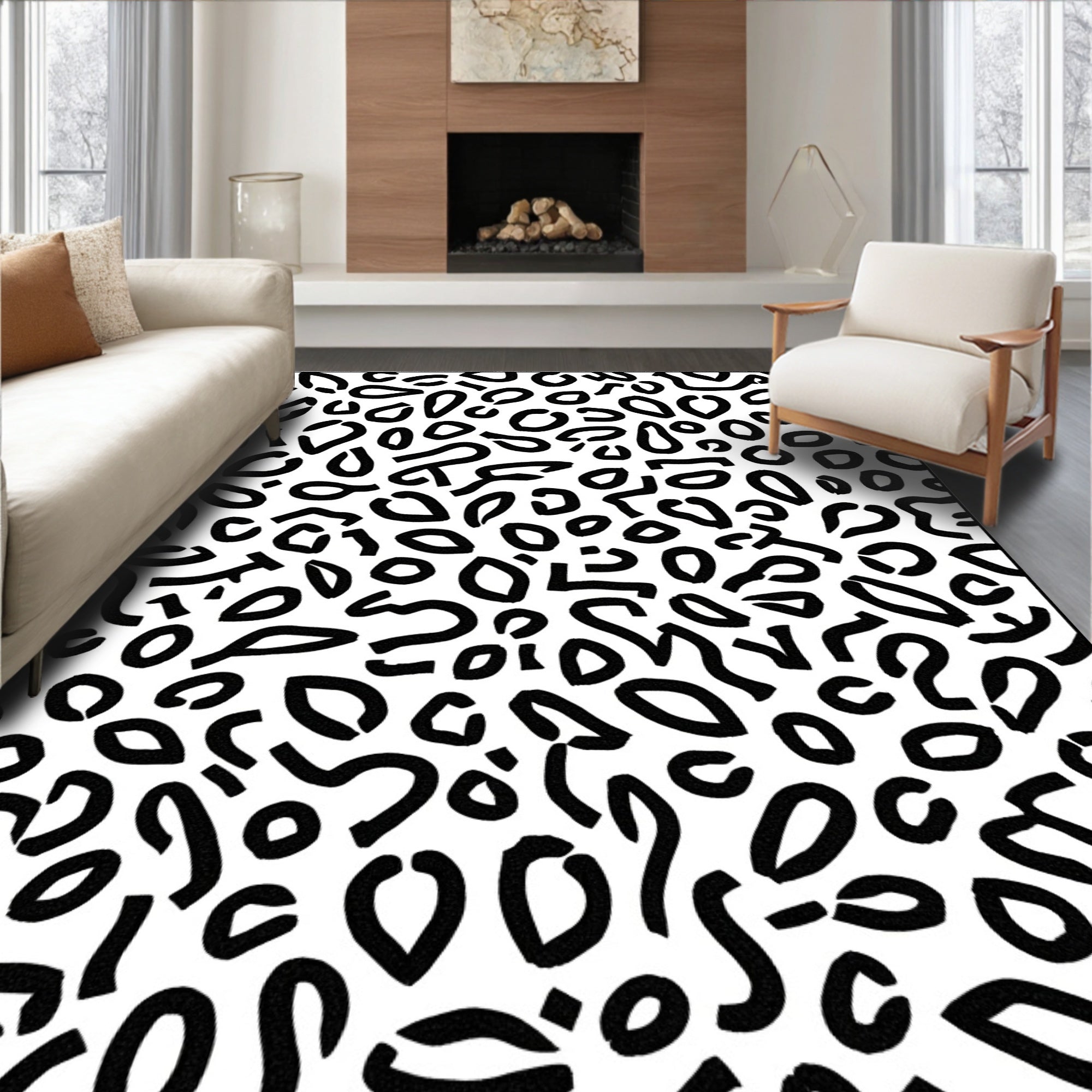 Jungle Cat Spots Abstract Pattern Rug