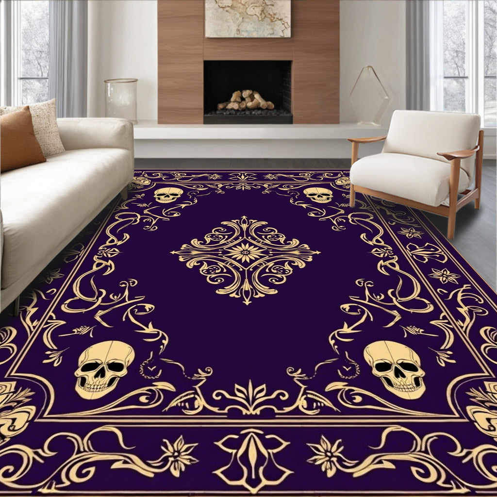 Gothic Skull Ornamental Pattern Rug
