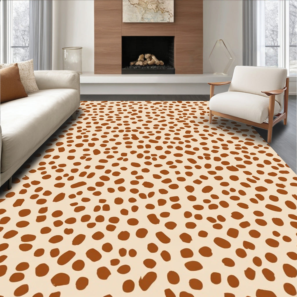 Neutral Speckle Spot Pattern Rug