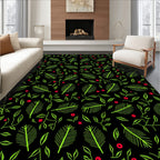 Verdant Frond Berry Scatter Rug