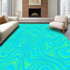 Cyan And Green Swirl Pattern Rug