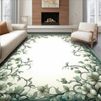 Art Nouveau Floral Vines Soft Green Rug