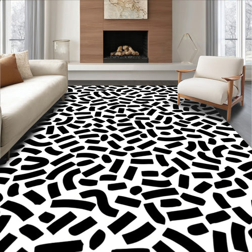 Abstract Brush Stroke Pattern Rug