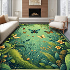 Enchanted Forest Butterfly Garden Rug