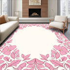 Pink Floral Symmetry Pattern Rug