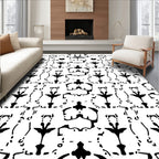 Bold Abstract Black And White Pattern Rug